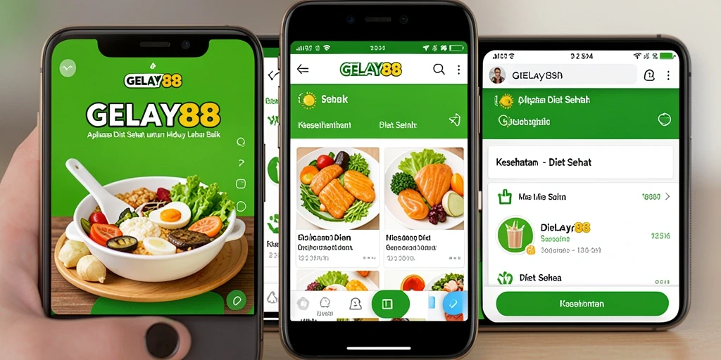 Antarmuka menarik dengan fitur Diet Sehat yang praktis.