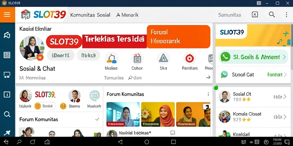 Antarmuka halaman utama <strong>SLOT39</strong> yang menunjukkan berbagai komunitas.