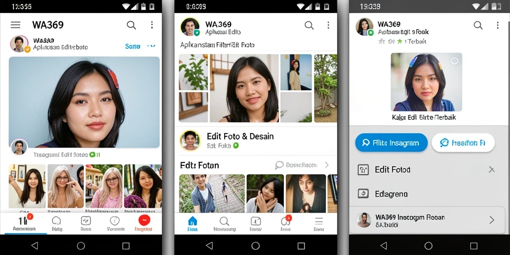 Tampilan antarmuka <strong>WA369</strong> yang intuitif dengan fitur filter Instagram.