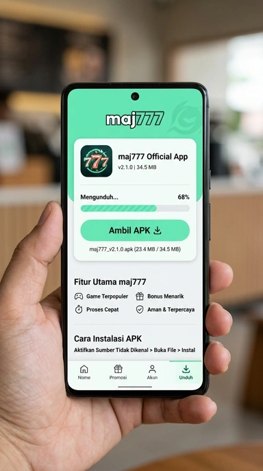 Tampilan halaman APK maj777