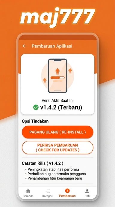 Tampilan riwayat versi maj777